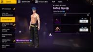 Incandescent Tattoo and Lavastomp Scythe are available as free rewards in the latest top-up event of Free Fire MAX (Image via Garena)